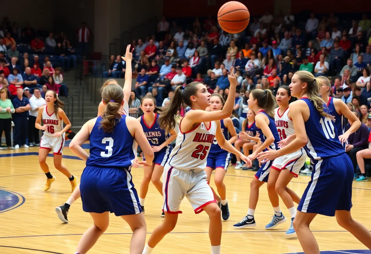 Hightower Hurricanes girls basketball team in action on the court