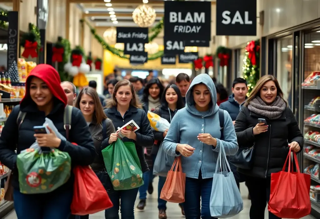 Shoppers in Houston on Black Friday focusing on essential purchases