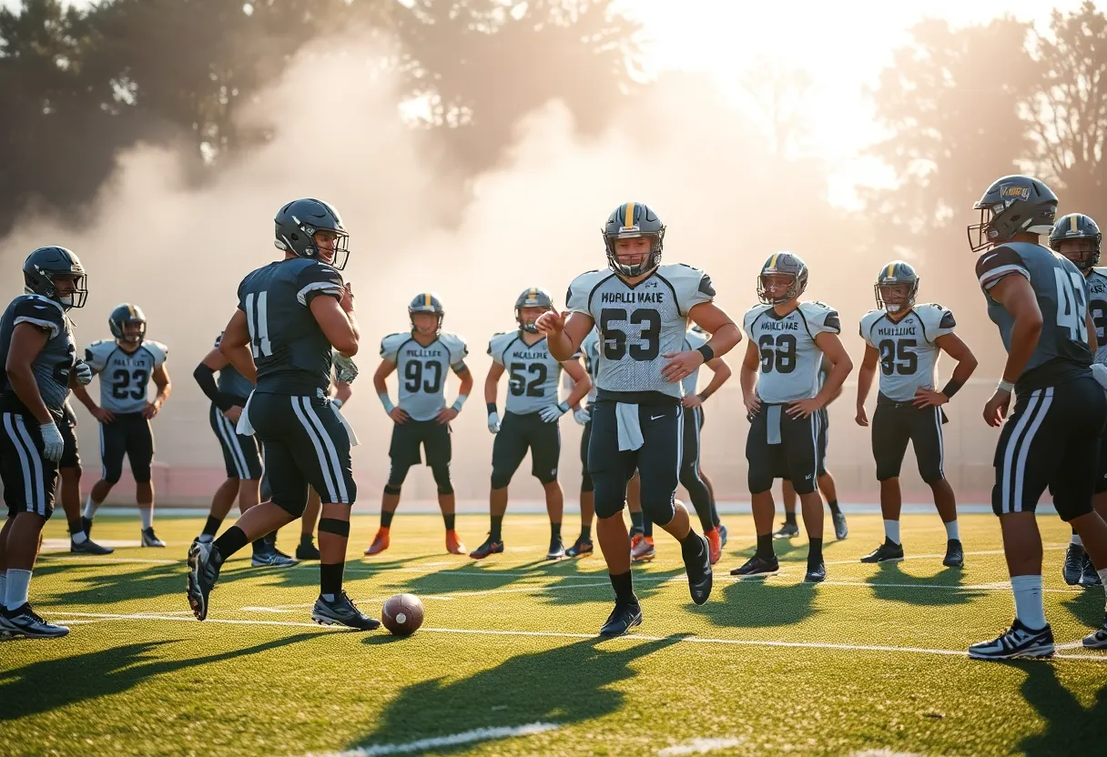 Houston Cougars football team practicing together