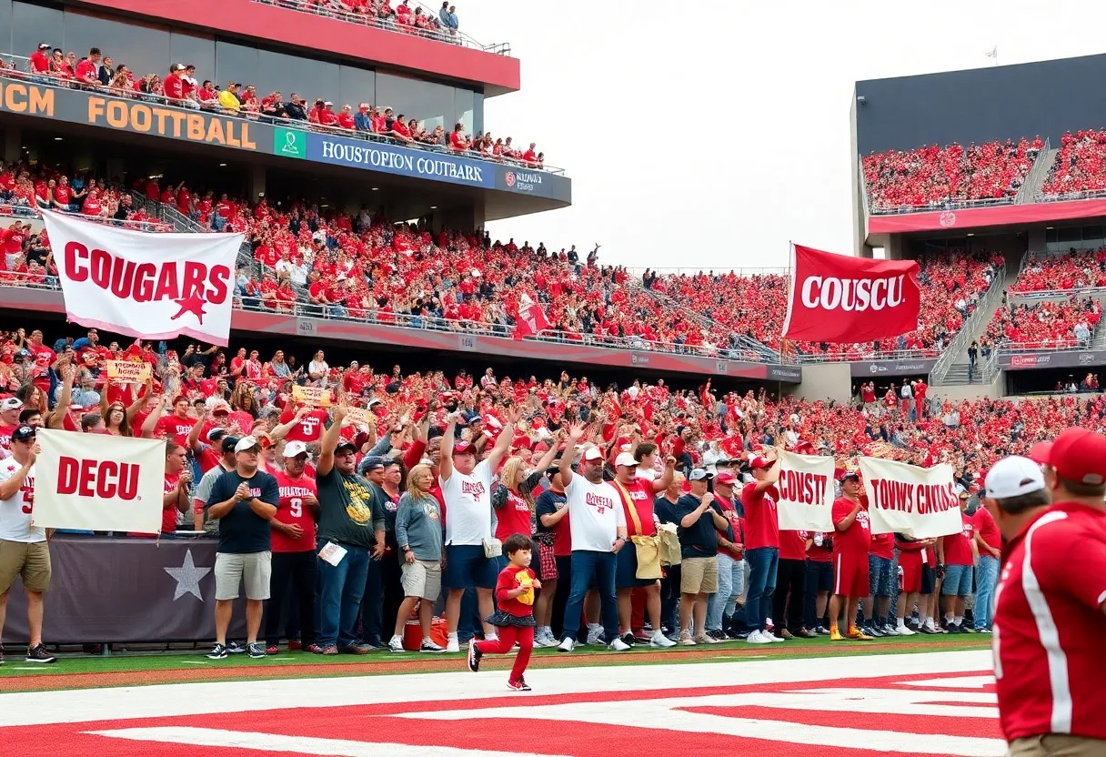 Crowd and Players during Houston Cougars vs. TCU game