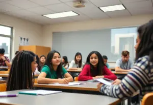Students in a classroom in Houston, TX