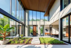 Modern Houston home highlighting top design trends for 2024.