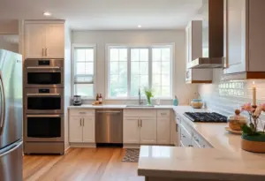 Updated kitchen featuring energy-efficient appliances and windows in Houston