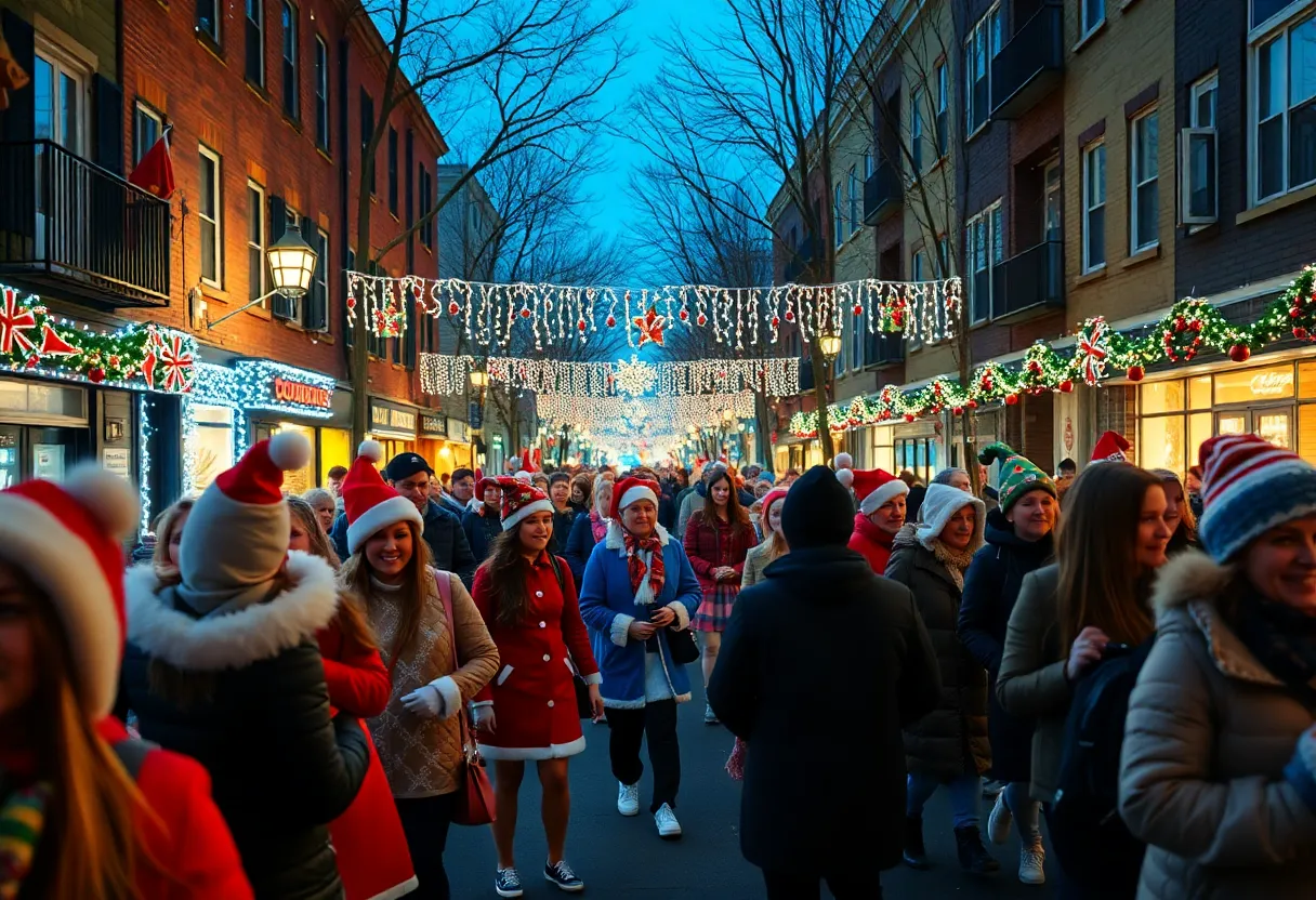 Participants celebrating at Houston SantaCon with festive costumes