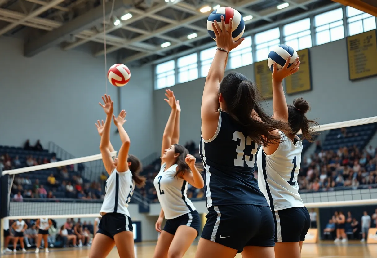 Houston Volleyball team competing against Arizona State.