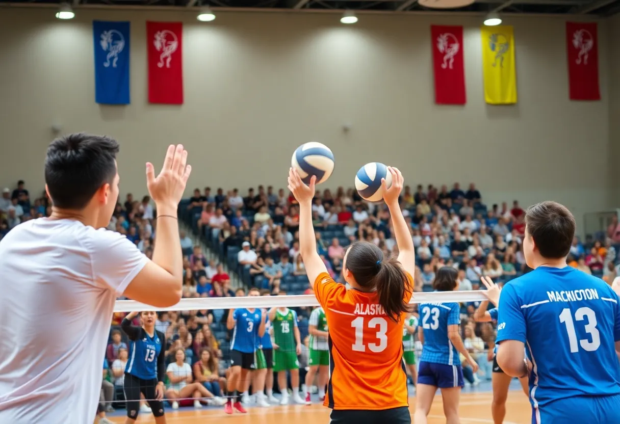Houston Volleyball Team in action against Arizona State