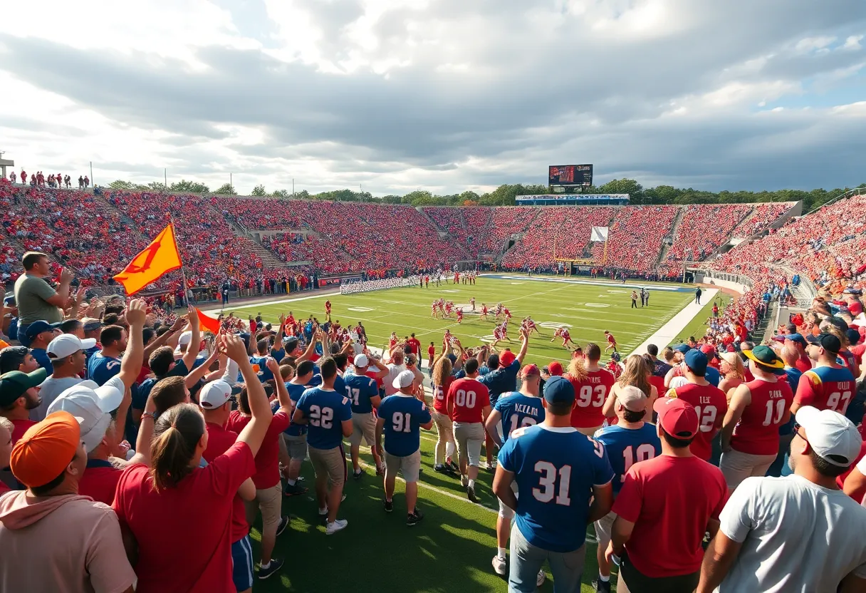 Fans cheering during the Houston vs Baylor football game