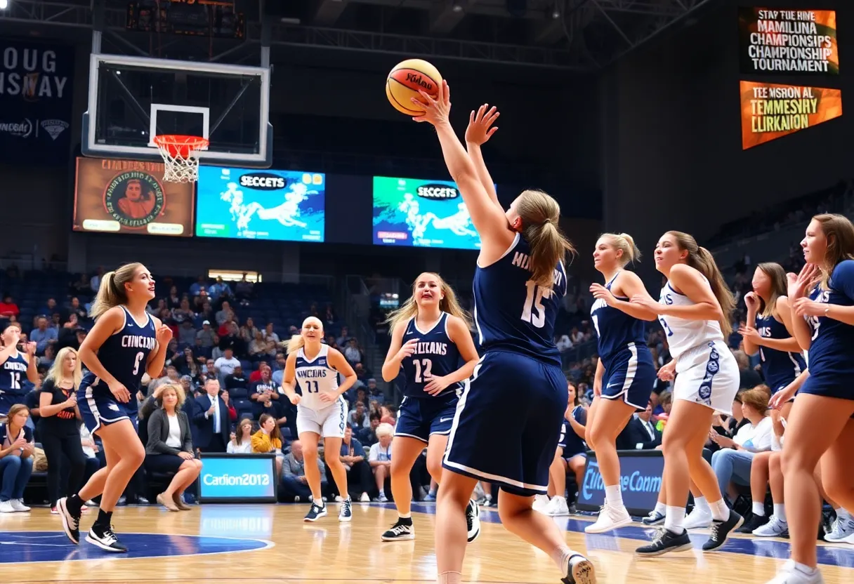 Houston Women's Basketball team participating in a championship game