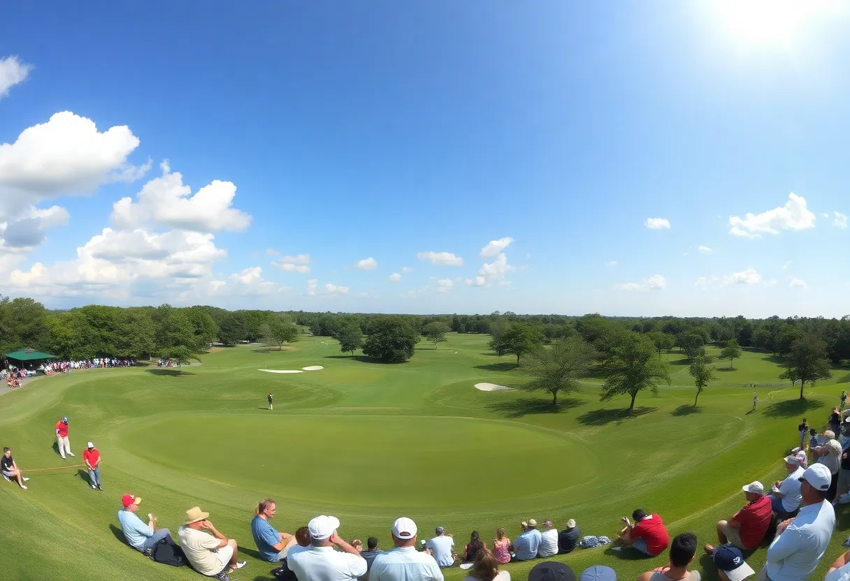Spectators at Memorial Park Golf Course during the Chevron Championship.