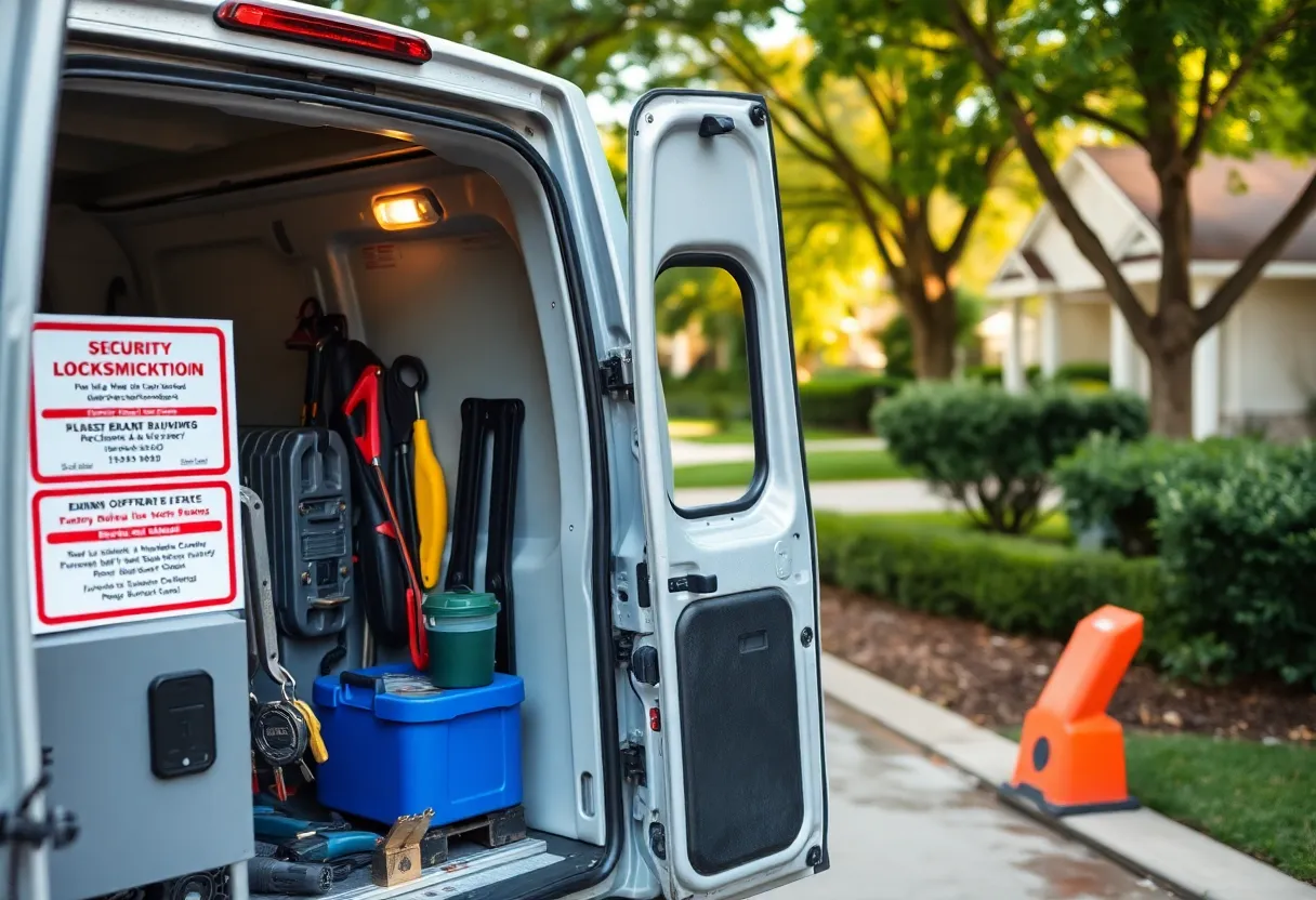 Mobile Locksmith TX van providing locksmith services in Houston