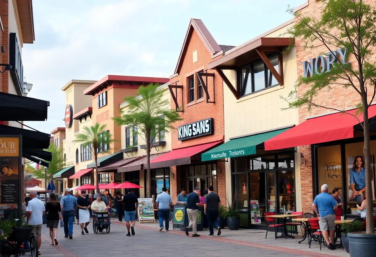 Street view of new businesses in Katy, Texas.