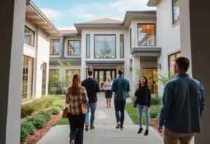 Potential buyers at an open house in Houston, TX