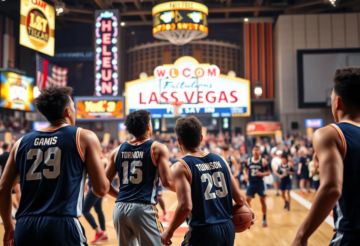 College basketball teams competing at the Players Era Festival in Las Vegas.
