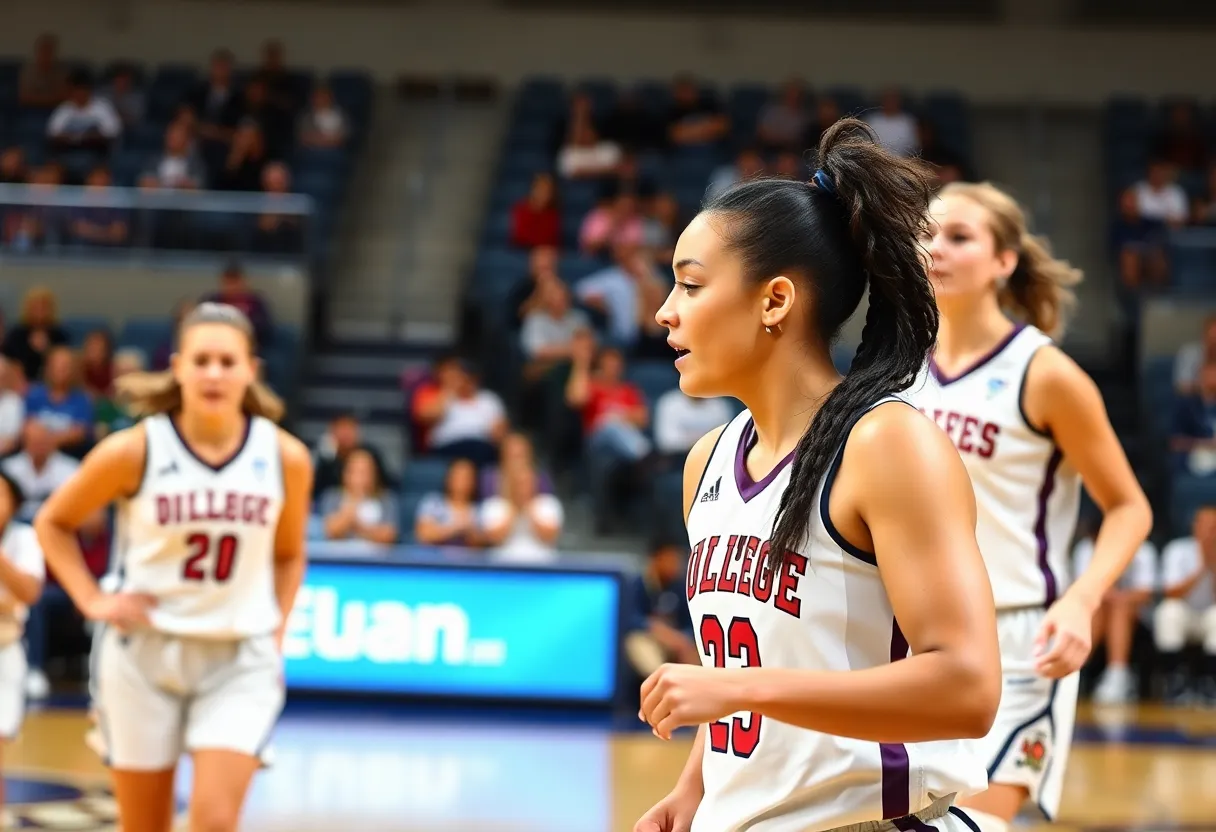 Rice Owls women's basketball team competing against the Morgan State Lady Bears