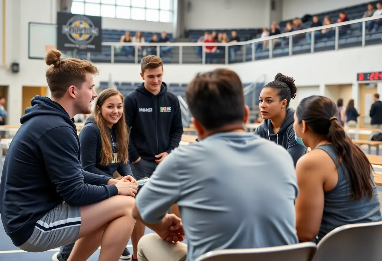 Group discussion on mental wellness among student-athletes