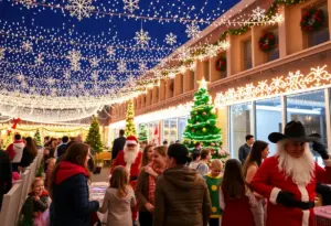 Families enjoying the festive Texas Winter Lights festival at Marriott Marquis Houston