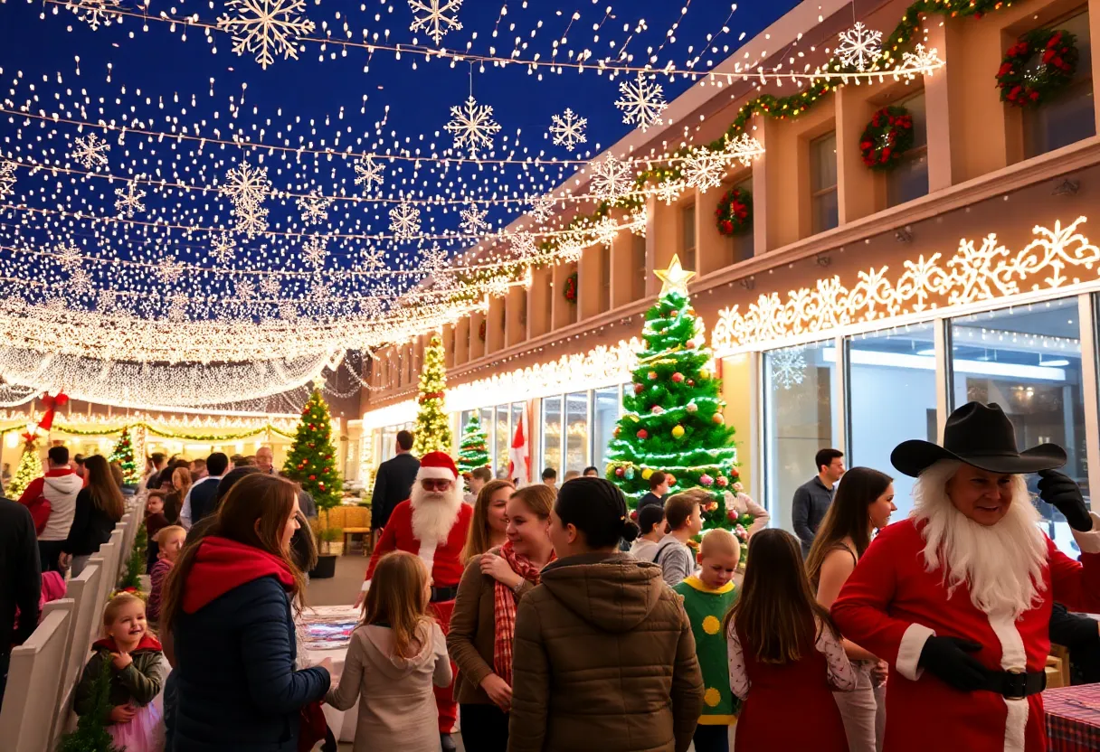 Families enjoying the festive Texas Winter Lights festival at Marriott Marquis Houston