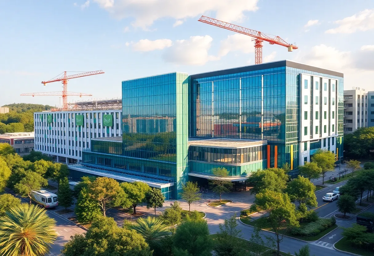 Rendering of the new hotel and conference center at Texas Medical Center Helix Park