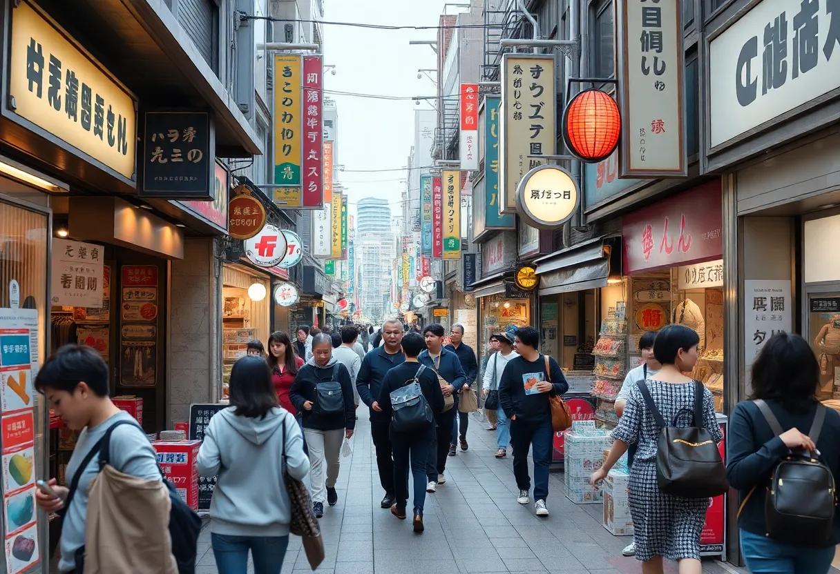 Local shoppers in Tokyo's retail district