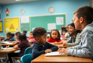 Classroom scene at a top elementary school in Houston, TX