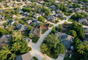 Damage caused by a tornado in northwest Harris County, Texas.