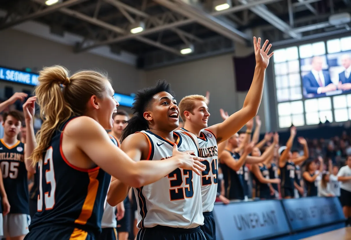 University of Texas athletes competing in a sports event