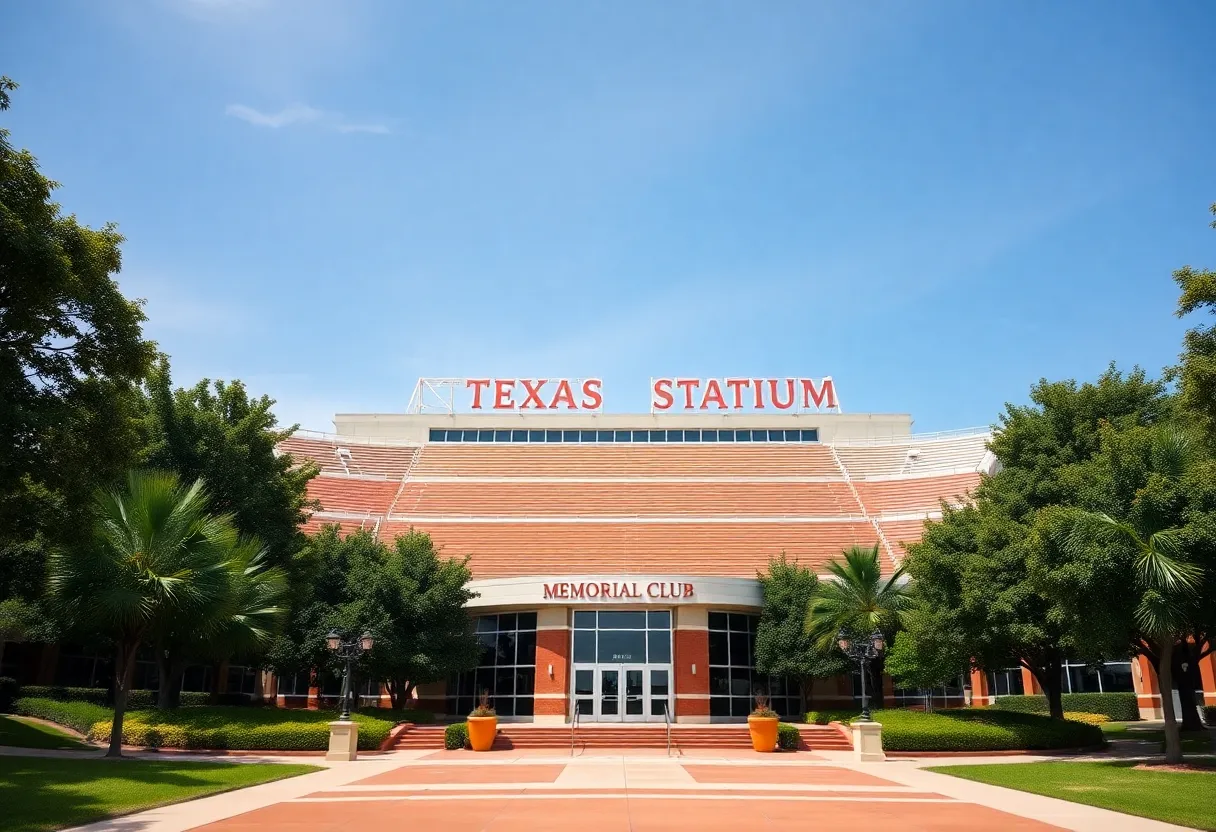 Exterior view of the University of Texas Club at Darrell K Royal-Texas Memorial Stadium