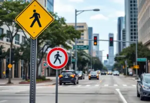 Westheimer Road pedestrian safety signage