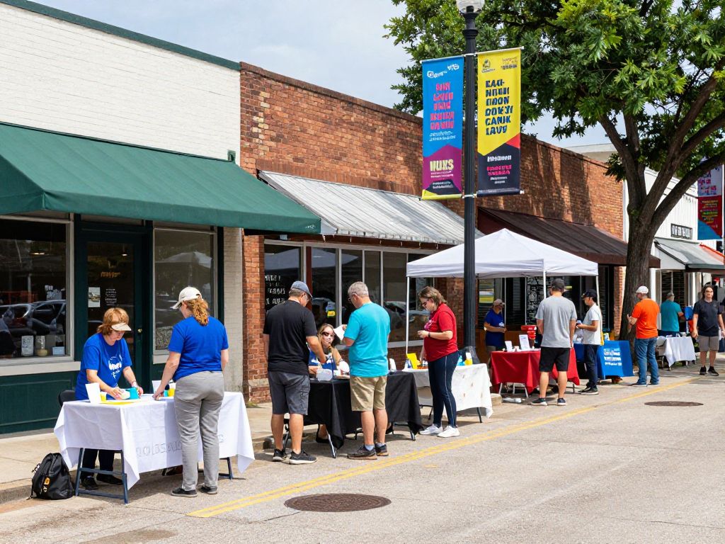 Community event supporting small businesses in Acres Homes, Houston.