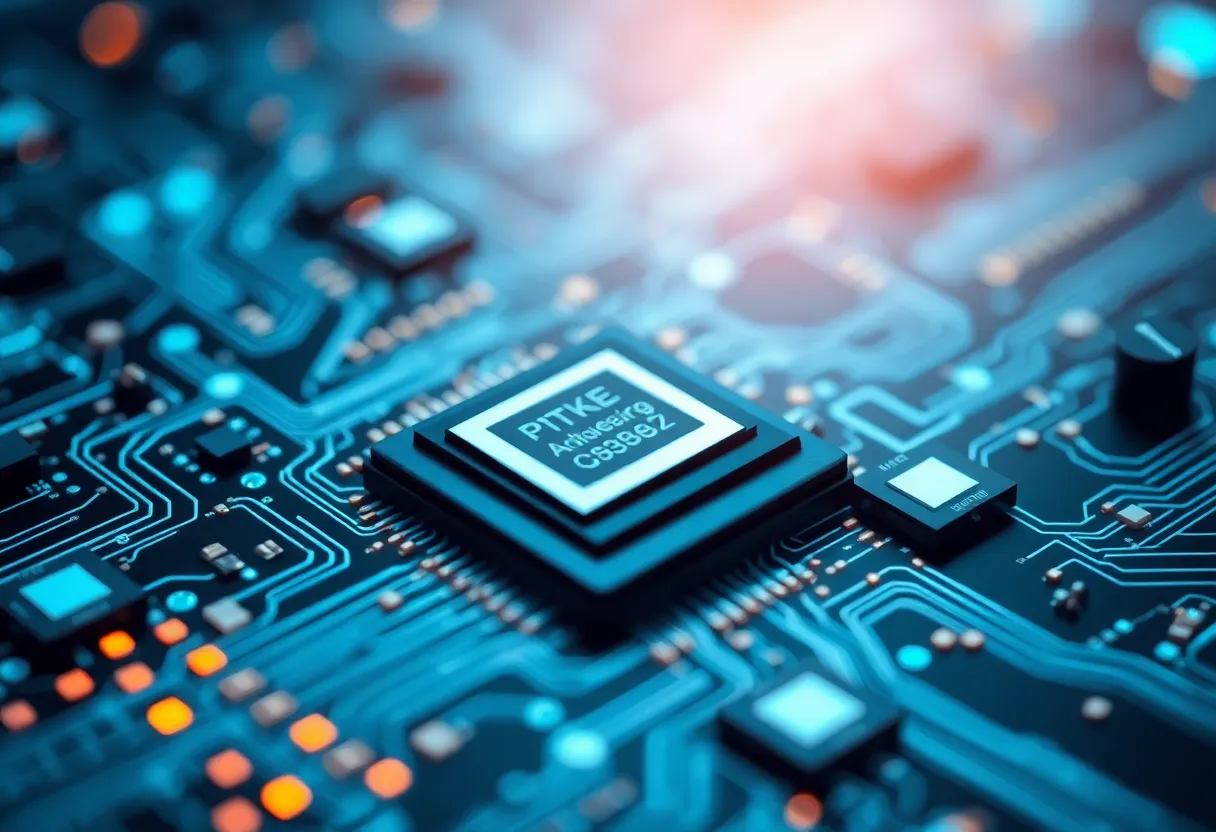 Advanced artificial intelligence chips representing technology security