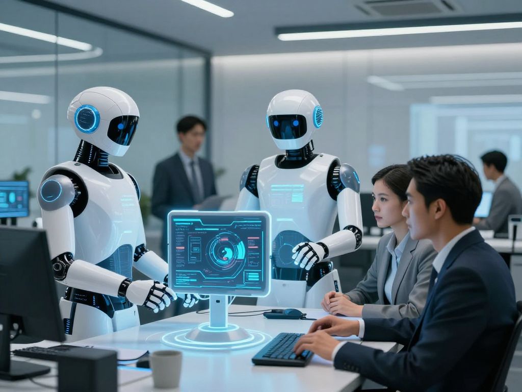 Automated AI agents assisting business professionals in data analysis.