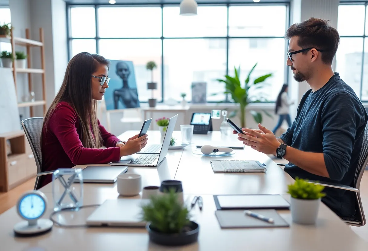 Small business owners using Aided AI productivity platform