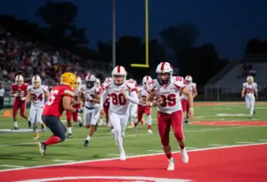 Allen Eagles football team celebrating their victory