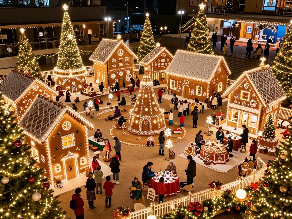 Gingerbread village at Bayou Bend Collection and Gardens