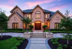 A custom home in Houston with modern architecture.