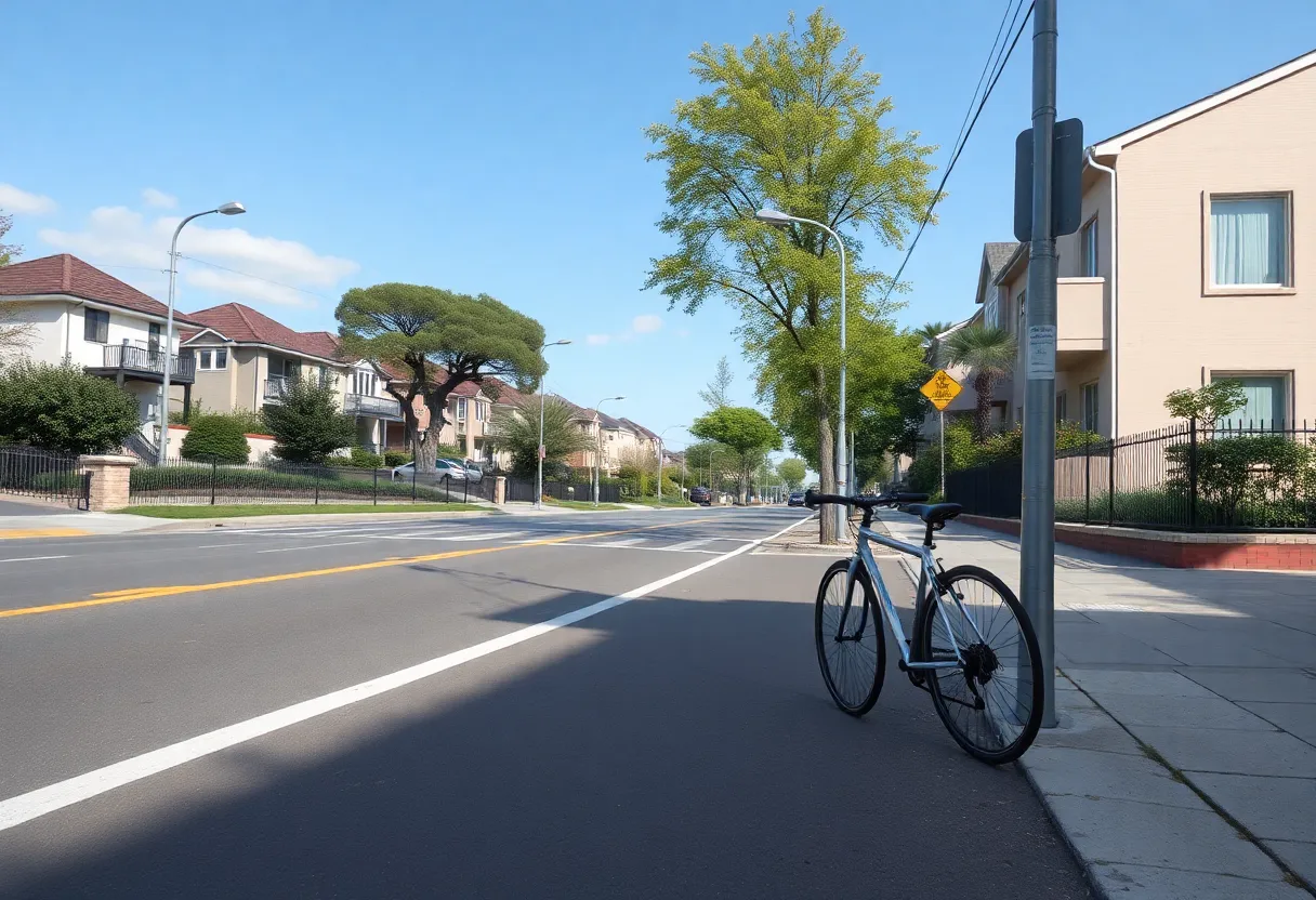 Empty roadway with no bike lanes or sidewalks