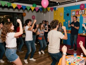 Bingo Loco event with people having fun, dancing and enjoying the night