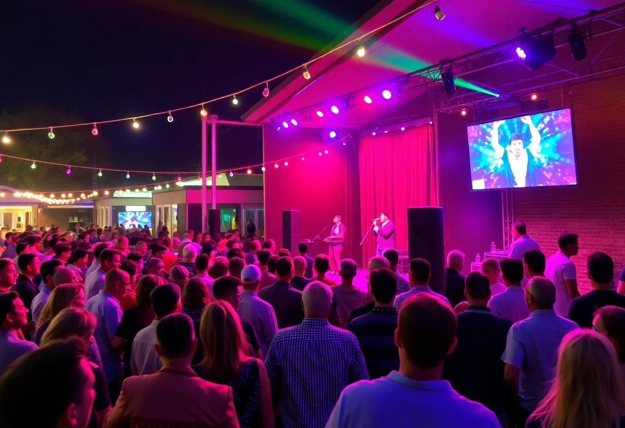 Crowd enjoying the Chip Oliphant Band's performance at The Yard at Barge 295.