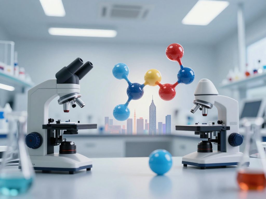 Abstract depiction of biotechnology innovation