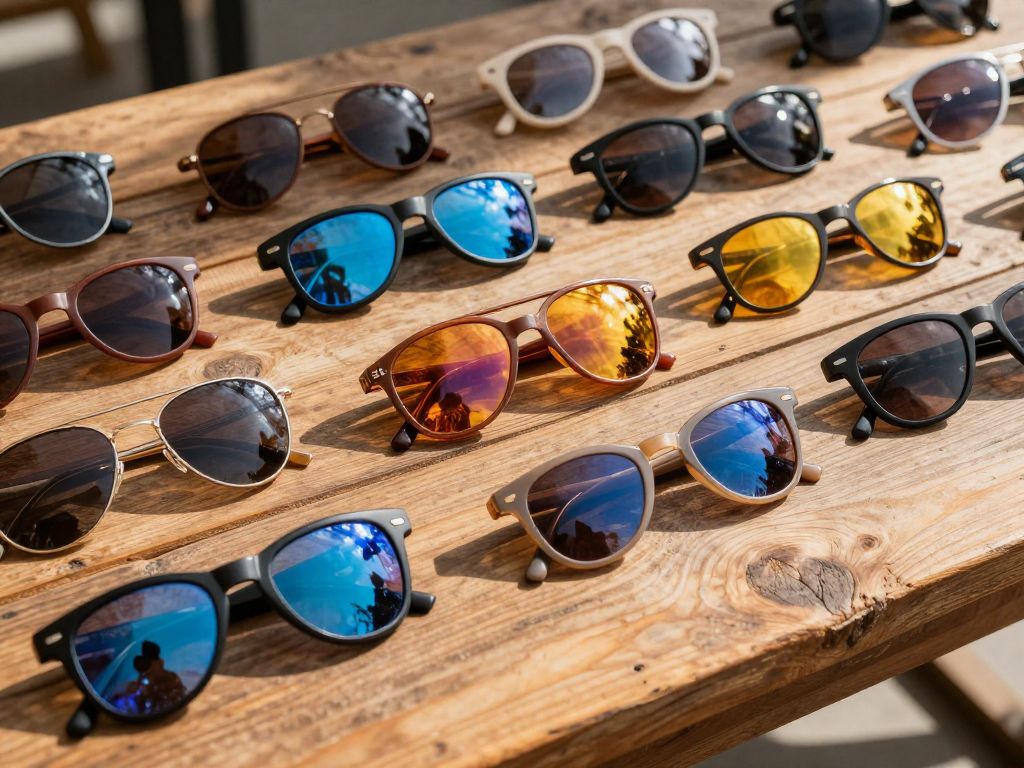 Display of various Cougar Sunglasses showcasing their private-label options