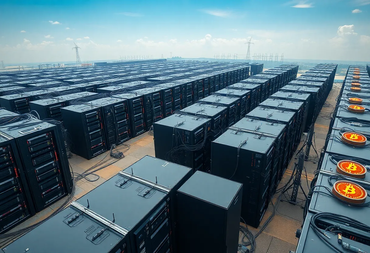 Aerial view of cryptocurrency mining operations in Houston, Texas