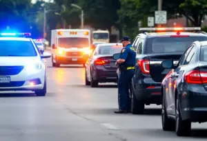 Cypress Texas traffic stop with emergency vehicles