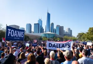 Political gathering in Dallas, showcasing community engagement and support.