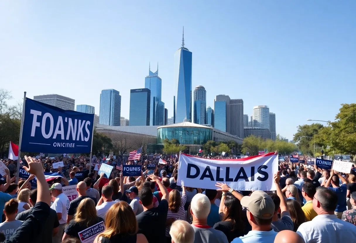 Political gathering in Dallas, showcasing community engagement and support.