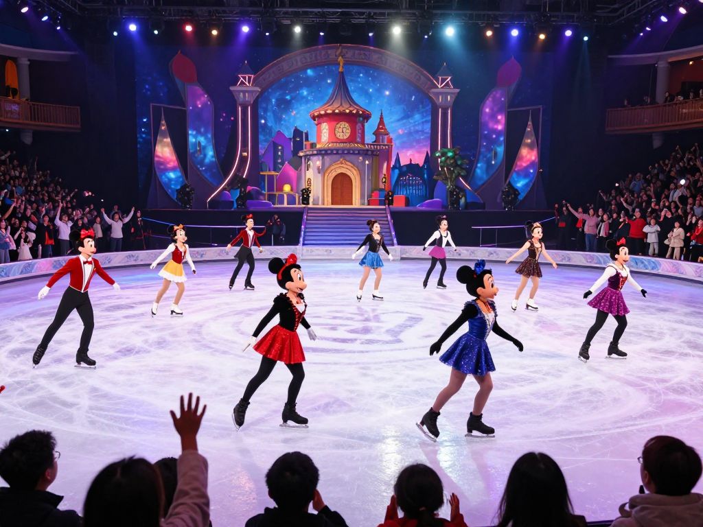 Performers from Disney On Ice captivating the audience in Houston