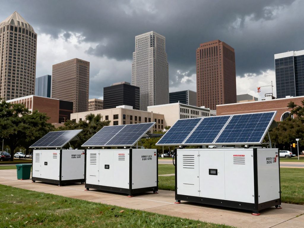 Houston skyline with emergency power solutions
