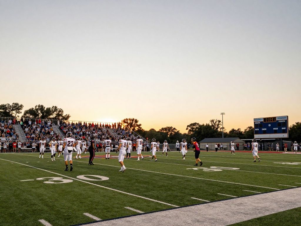Football Field at Houston Christian High School during a game