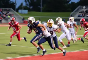Fort Bend Crawford High School football team playing during a game