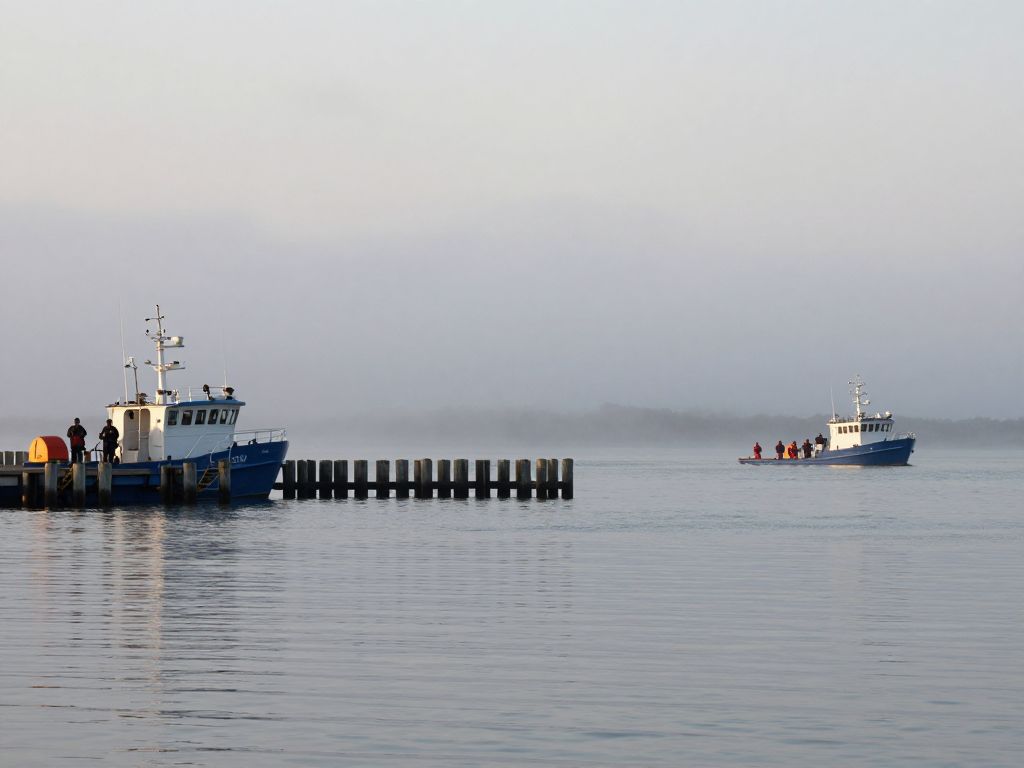Rescue operations at Galveston Bay after the plane crash