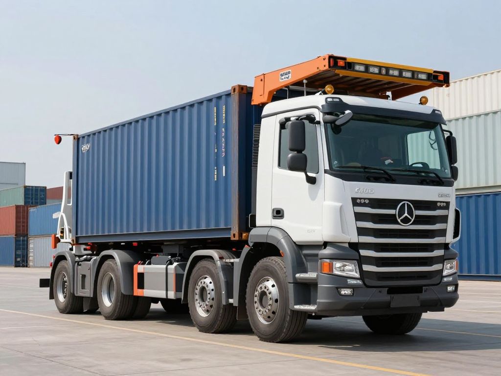 A Hammar Sideloaders operating in a container yard